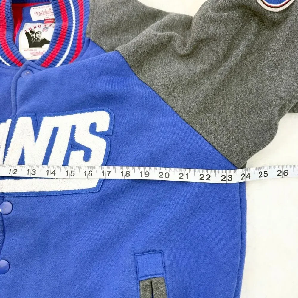 Mitchell & Ness Vintage Throwback Snap Down Fleece Lined Varsity Style Jacket -